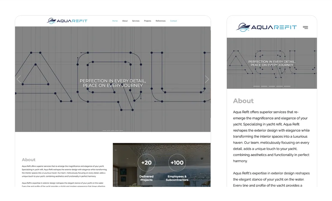 Aqua Refit web sitesi tasarımı, görsel 1