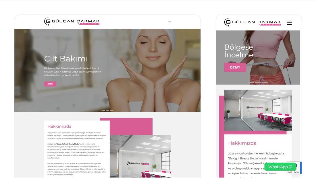 Gülcan Çakmak web sitesi tasarımı, görsel 1